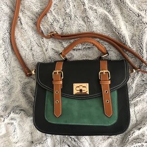 Pixie Mood Steph faux leather & suede satchel